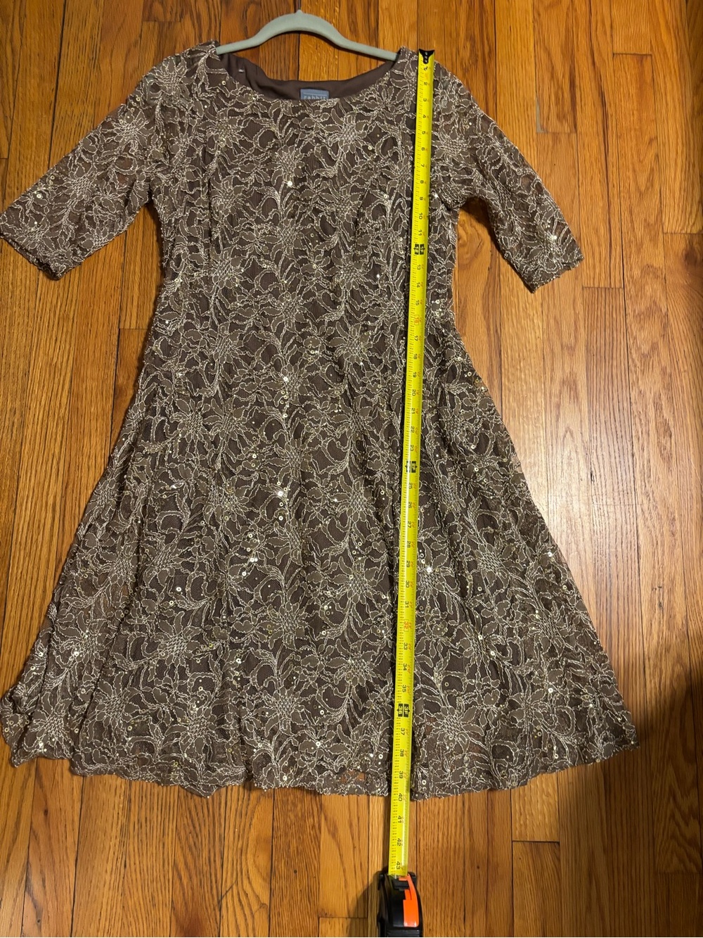 Rabbit Rabbit Rabbit Gold Lace Midi Dress with Sequins - Picture 9 of 9